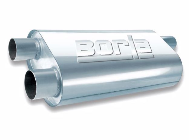 Picture of Universal Oval Transverse Single 3in Inlet/2.5in Outlet 19in x 10.25in x 5.5in Turbo Muffler